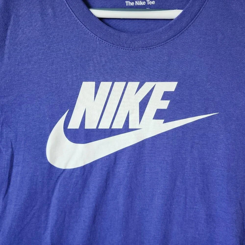 The Nike Tee Blue White‎ Swoosh Logo Graphic T Shirt Size XXL 100% Cotton